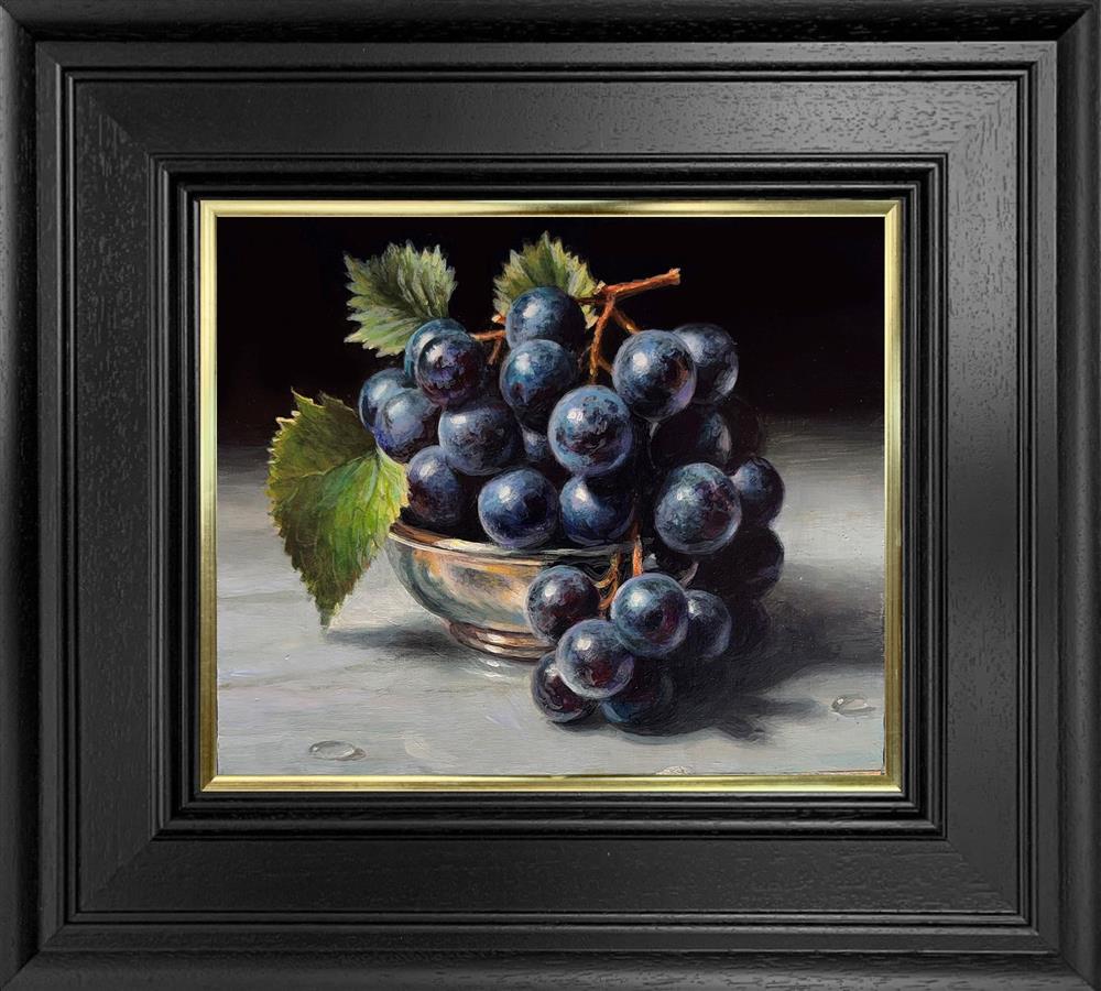 Black Grapes And Silver Bowl