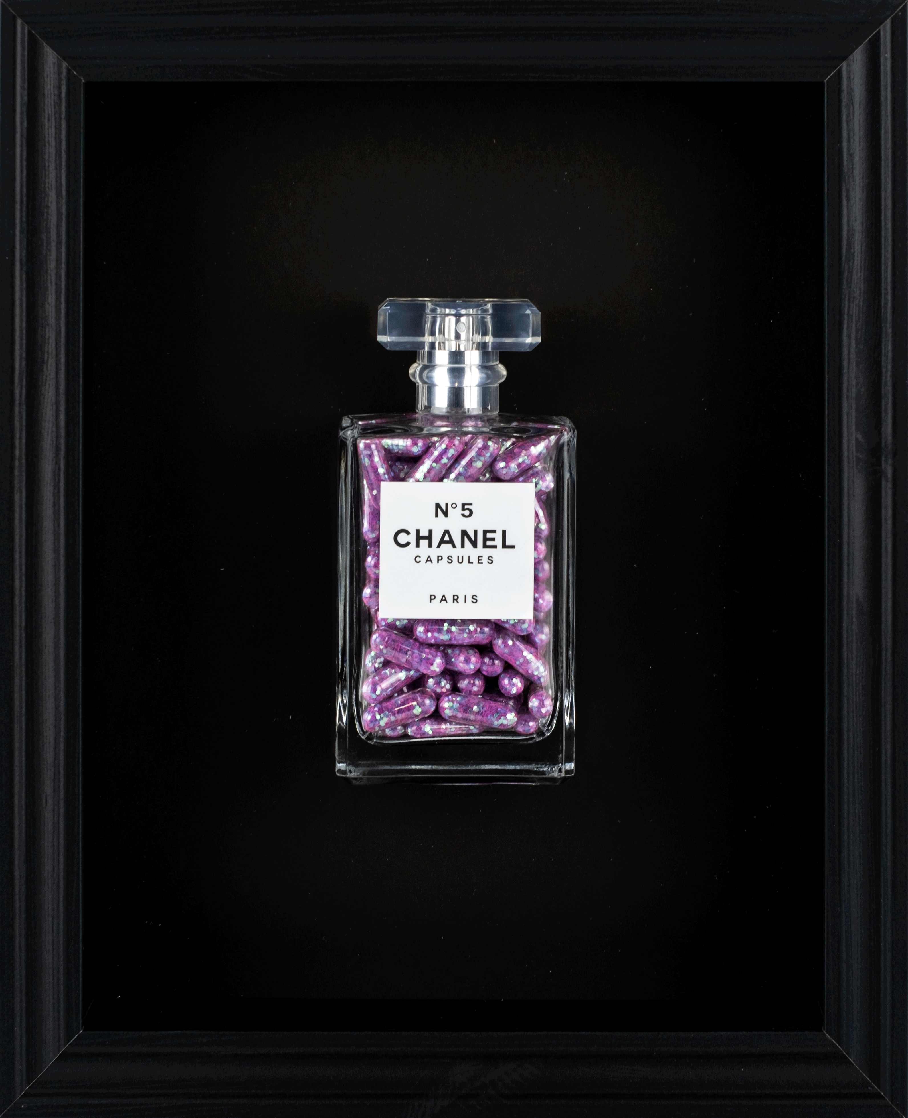 Chanel No.5 Capsules - (Black Frame / Purple Pills) by Emma Gibbons
