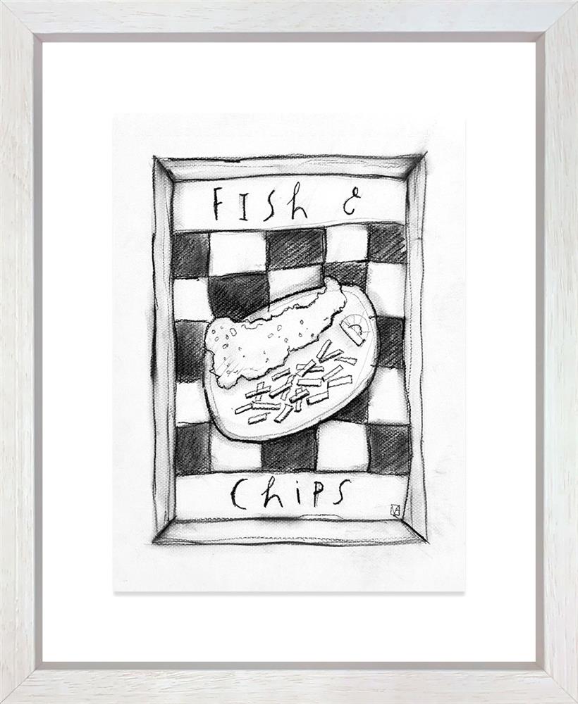 Fish And Chips - Charcoal Study