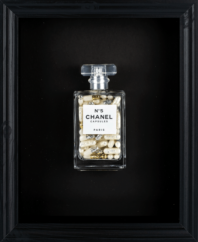 Chanel No.5 Capsules - (Black Frame / Cream Pills) by Emma Gibbons