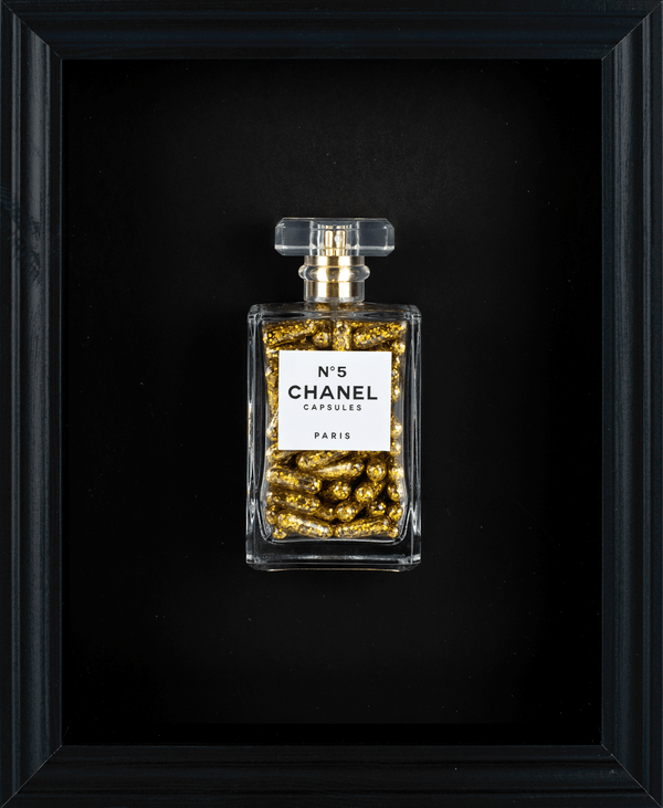 Chanel No.5 Capsules - (Black Frame / Gold Pills) by Emma Gibbons