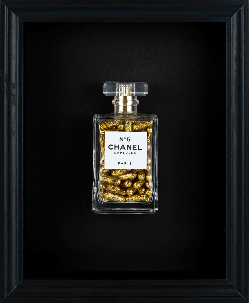 Chanel No.5 Capsules - (Black Frame / Gold Pills) by Emma Gibbons