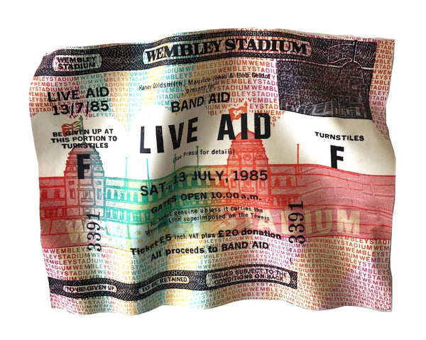 Live Aid ticket Sculpture by Dirty Hans