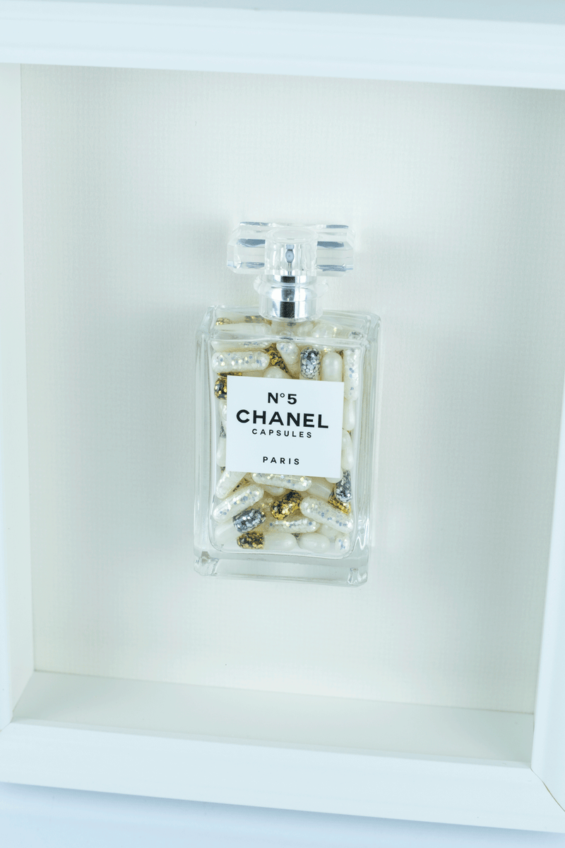 Chanel No.5 Capsules - (White Frame / Cream Pills) by Emma Gibbon