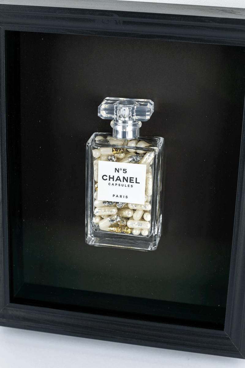 Chanel No.5 Capsules - (Black Frame / Cream Pills) by Emma Gibbons