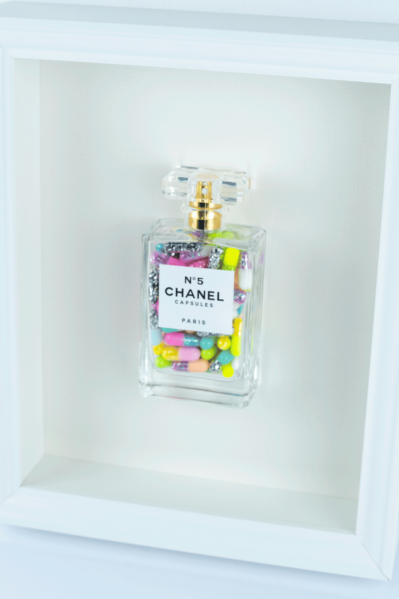 Chanel No.5 Capsules - (White Frame / Multi Coloured Pills) by Emma Gibbons