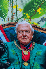 David Attenborough National Treasure (Hand Embellished) By Jake Wood