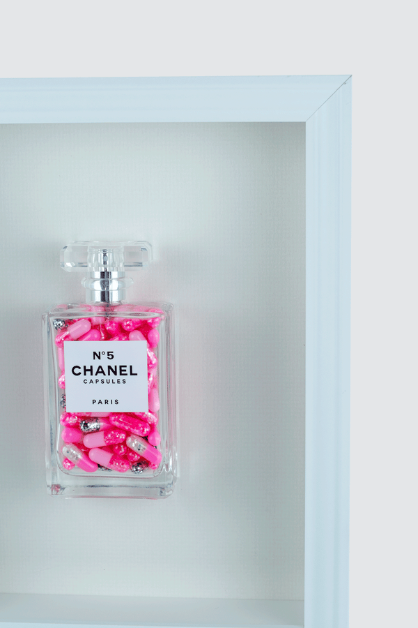 Chanel No.5 Capsules - (White Frame / Pink Pills) by Emma Gibbon