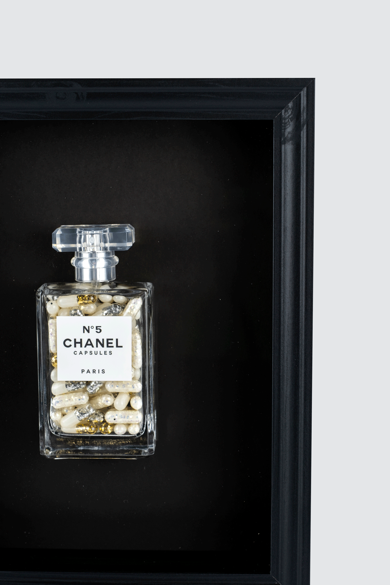 Chanel No.5 Capsules - (Black Frame / Cream Pills) by Emma Gibbons