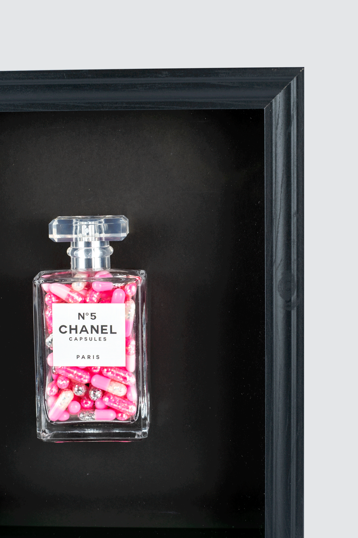 Chanel No.5 Capsules - (Black Frame / Pink Pills) by Emma Gibbons