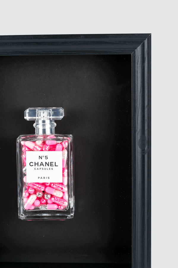 Chanel No.5 Capsules - (Black Frame / Pink Pills) by Emma Gibbons