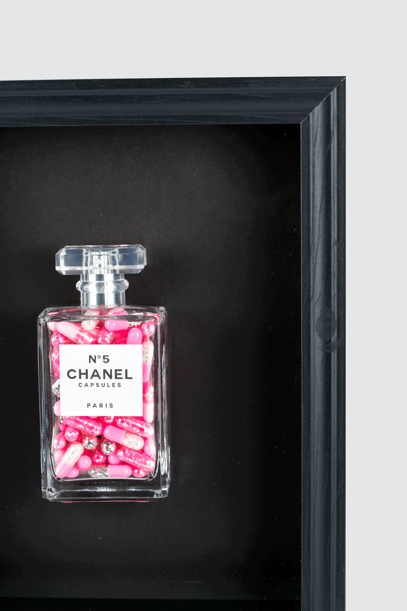 Chanel No.5 Capsules - (Black Frame / Pink Pills) by Emma Gibbons