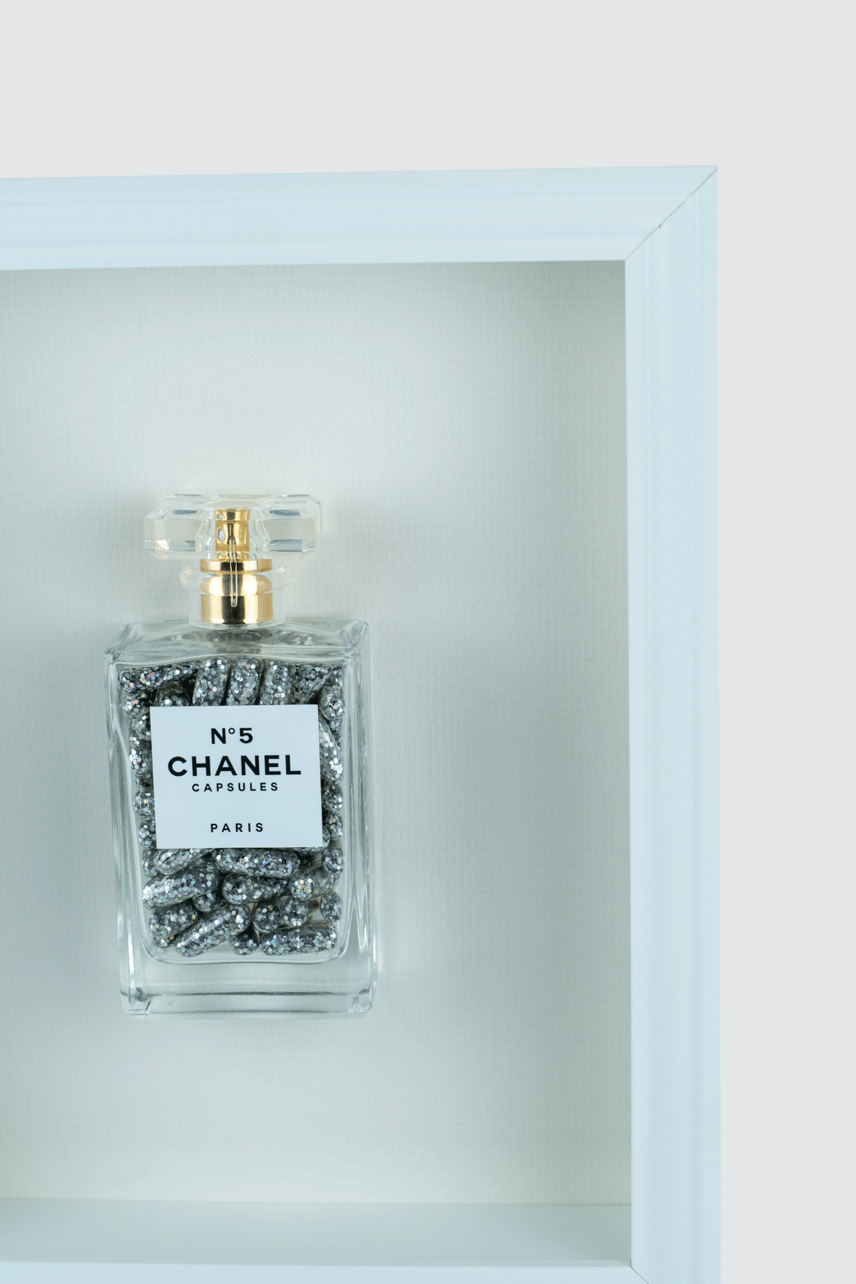 Chanel No.5 Capsules - (White Frame / Silver Pills) by Emma Gibbon