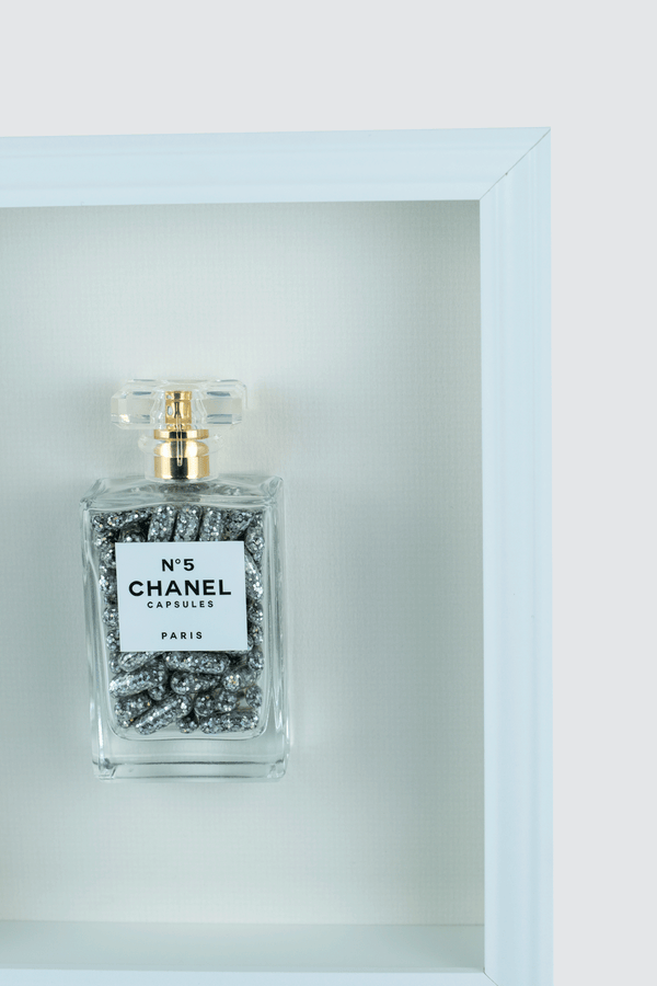 Chanel No.5 Capsules - (White Frame / Silver Pills) by Emma Gibbon