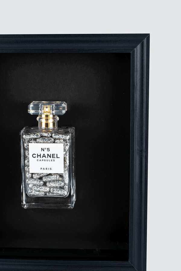 Chanel No.5 Capsules - (Black Frame / Silver Pills) by Emma Gibbons