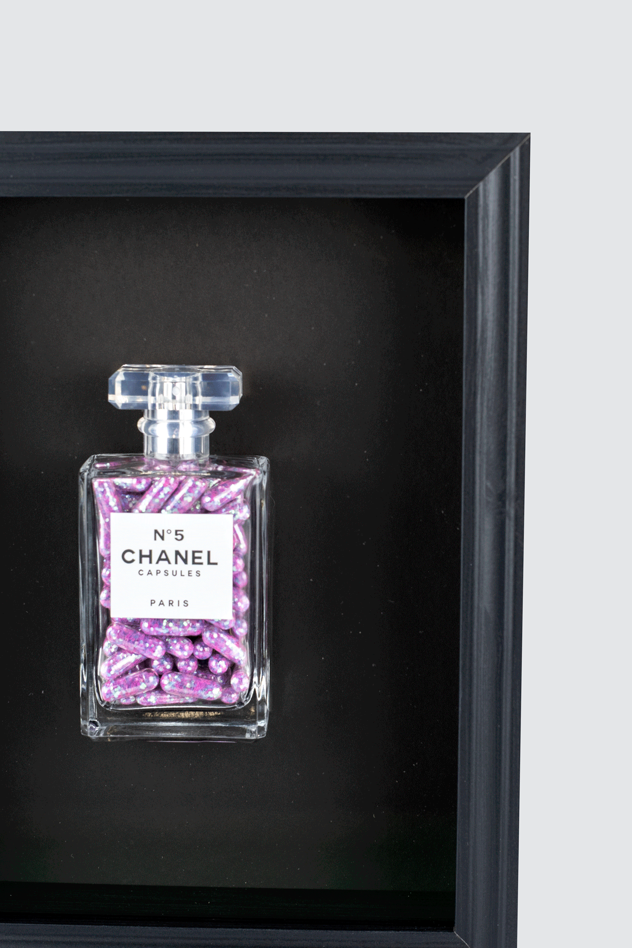 Chanel No.5 Capsules - (Black Frame / Purple Pills) by Emma Gibbons