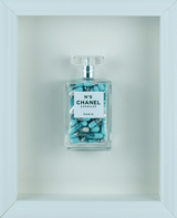 Chanel No.5 Capsules - (White Frame / Blue Pills) by Emma Gibbons