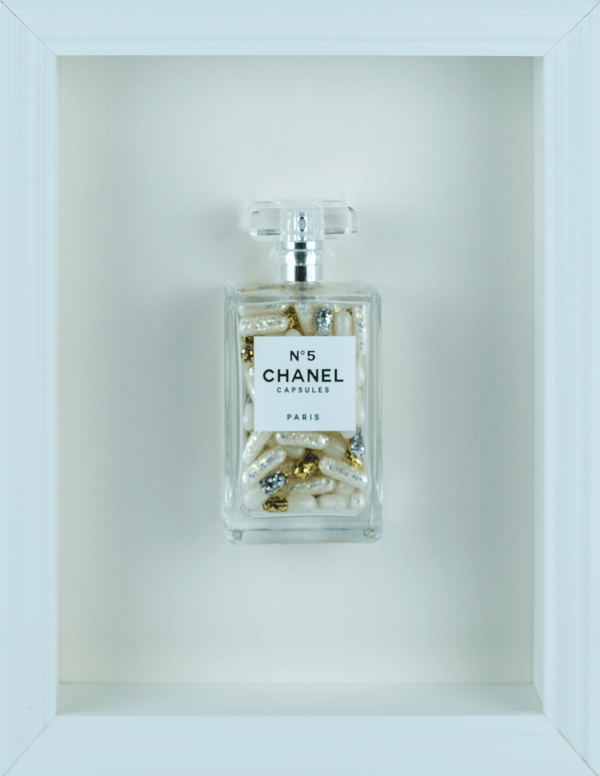 Chanel No.5 Capsules - (White Frame / Cream Pills) by Emma Gibbon