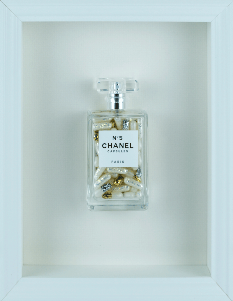 Chanel No.5 Capsules - (White Frame / Cream Pills) by Emma Gibbon