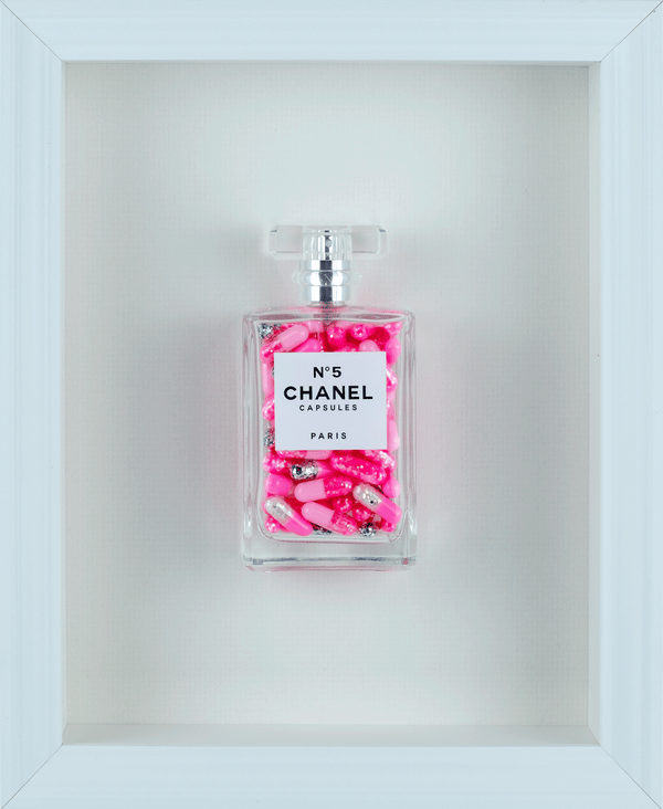 Chanel No.5 Capsules - (White Frame / Pink Pills) by Emma Gibbon