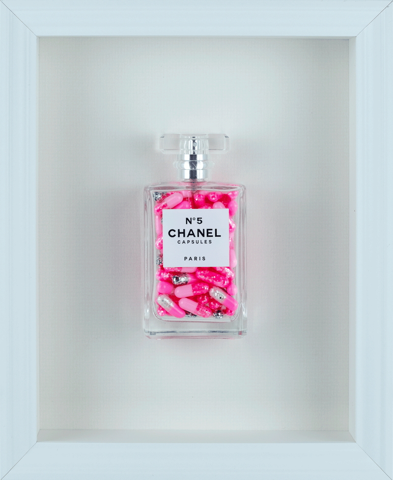 Chanel No.5 Capsules - (White Frame / Pink Pills) by Emma Gibbon