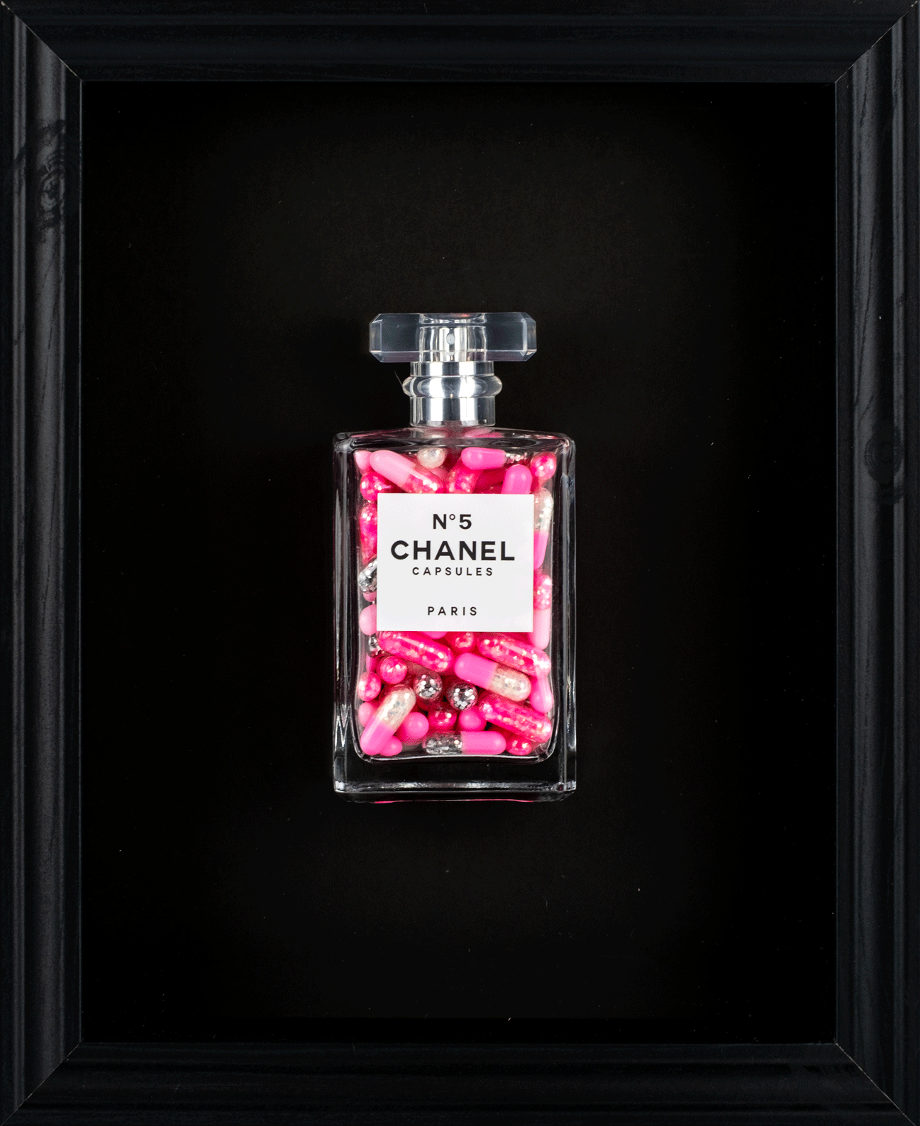Chanel No.5 Capsules - (Black Frame / Pink Pills) by Emma Gibbons