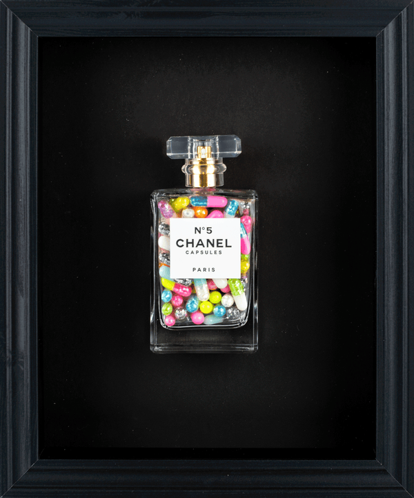 Chanel No.5 Capsules - (Black Frame / Multi Coloured  Pills) by Emma Gibbons