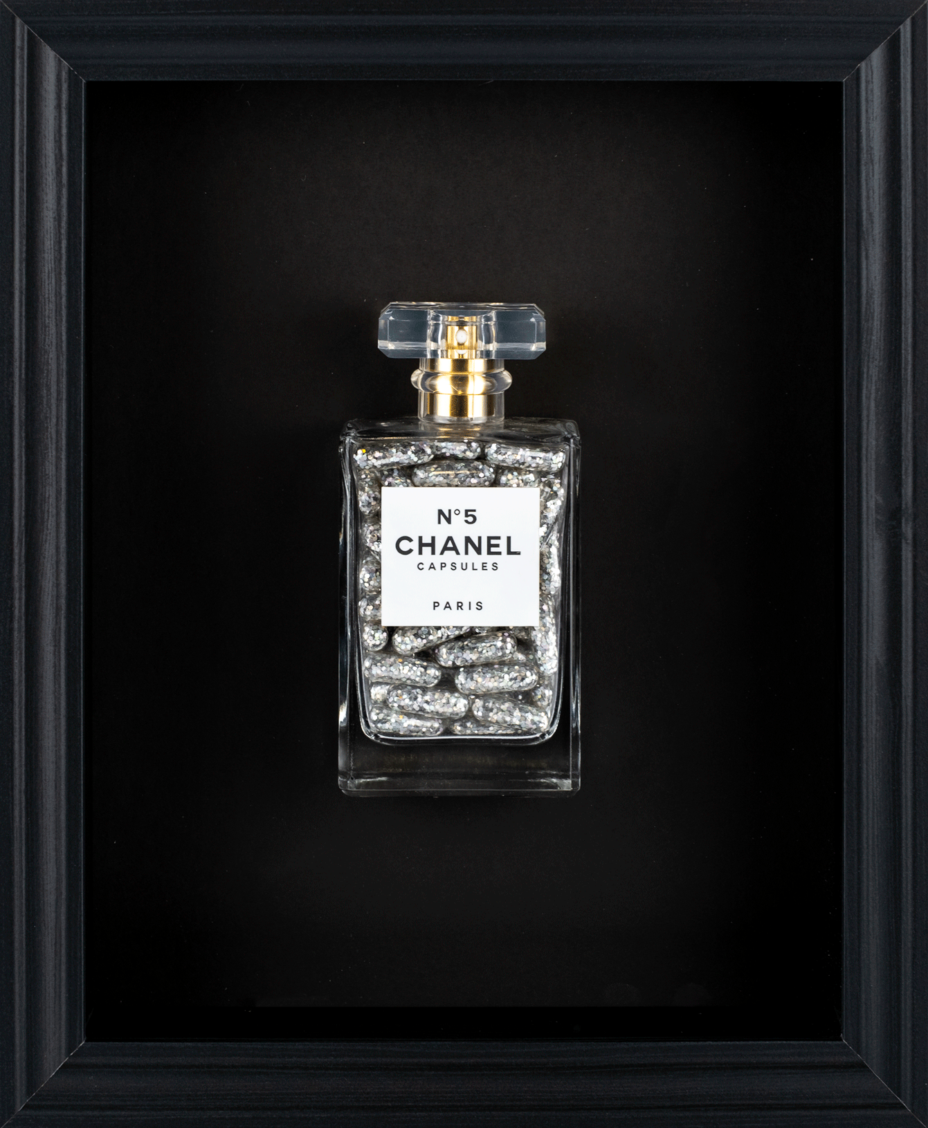 Chanel No.5 Capsules - (Black Frame / Silver Pills) by Emma Gibbons
