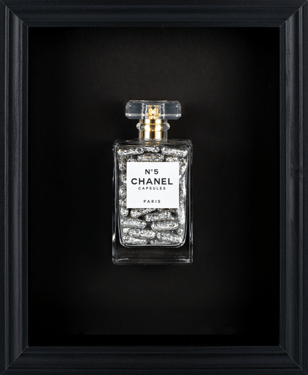 Chanel No.5 Capsules - (Black Frame / Silver Pills) by Emma Gibbons
