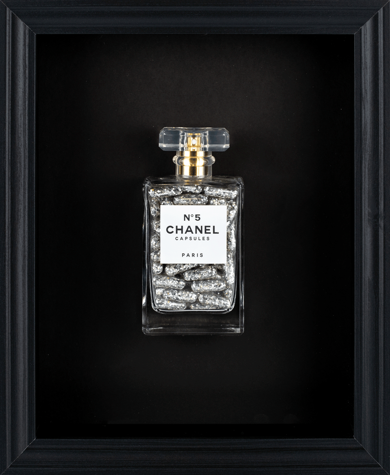 Chanel No.5 Capsules - (Black Frame / Silver Pills) by Emma Gibbons