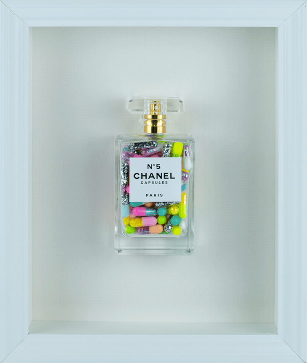 Chanel No.5 Capsules - (White Frame / Multi Coloured Pills) by Emma Gibbons