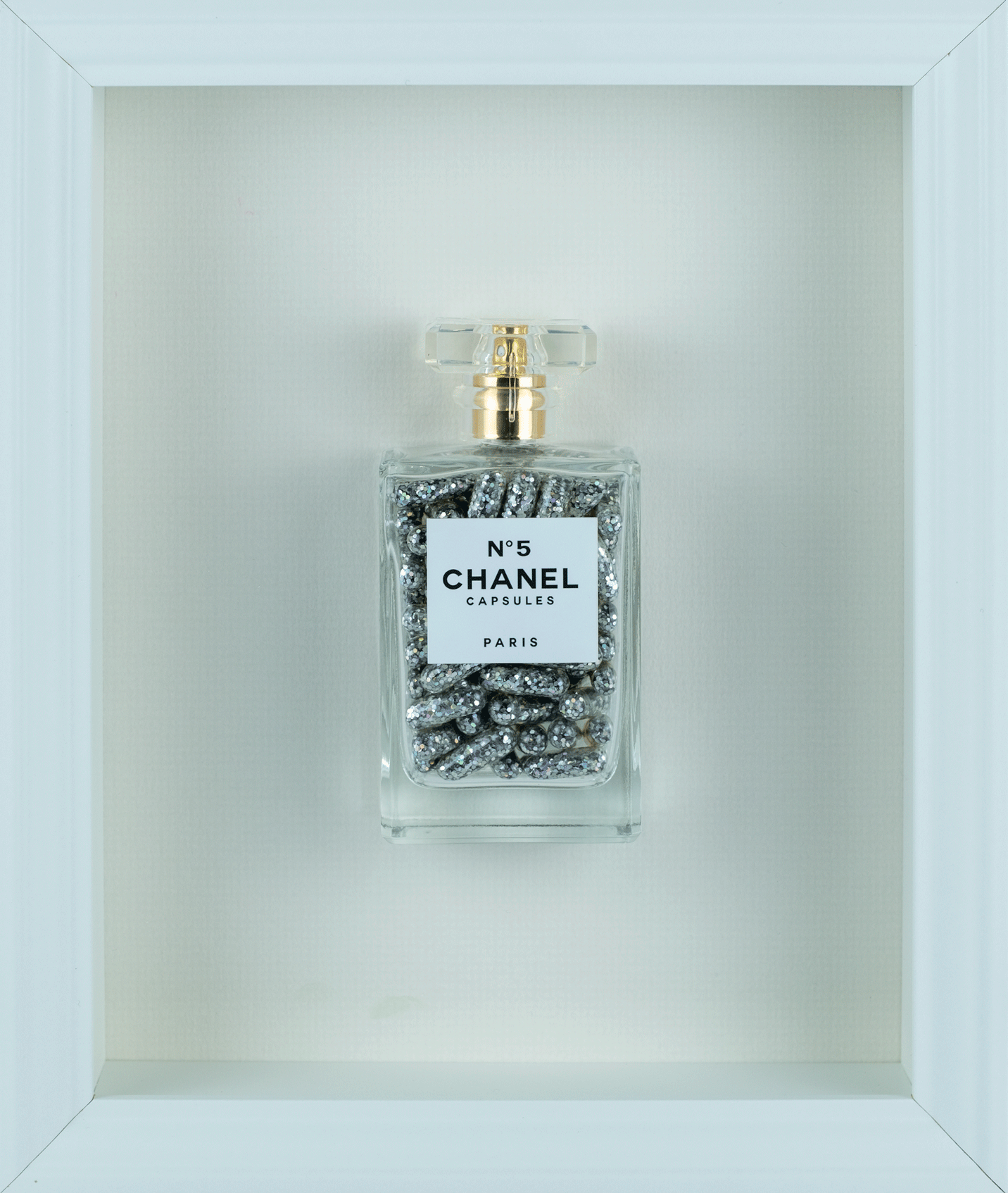 Chanel No.5 Capsules - (White Frame / Silver Pills) by Emma Gibbon