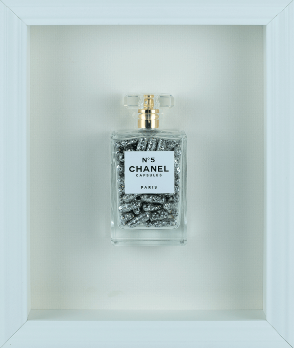 Chanel No.5 Capsules - (White Frame / Silver Pills) by Emma Gibbon