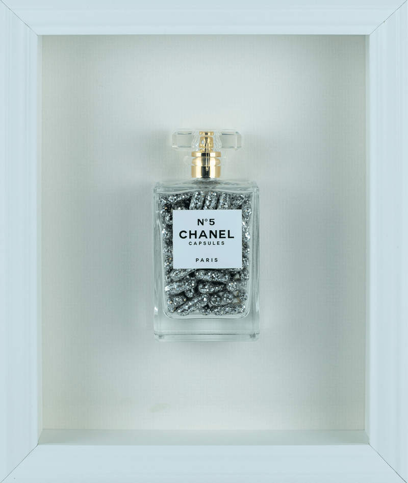 Chanel No.5 Capsules - (White Frame / Silver Pills) by Emma Gibbon