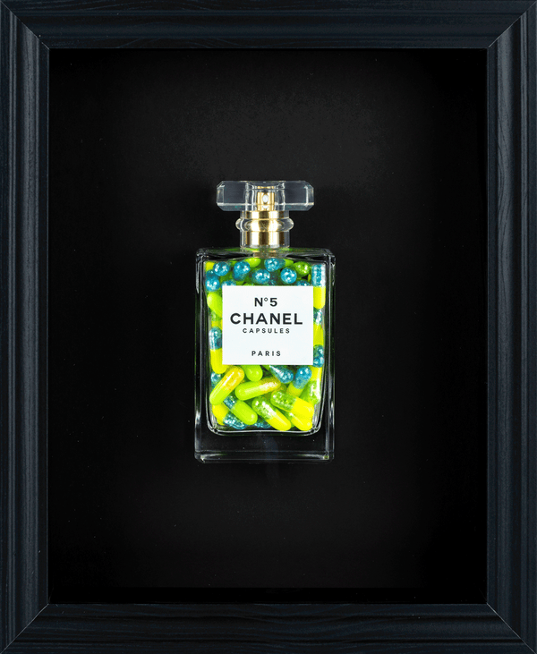Chanel No.5 Capsules - (Black Frame / Green Pills) by Emma Gibbons