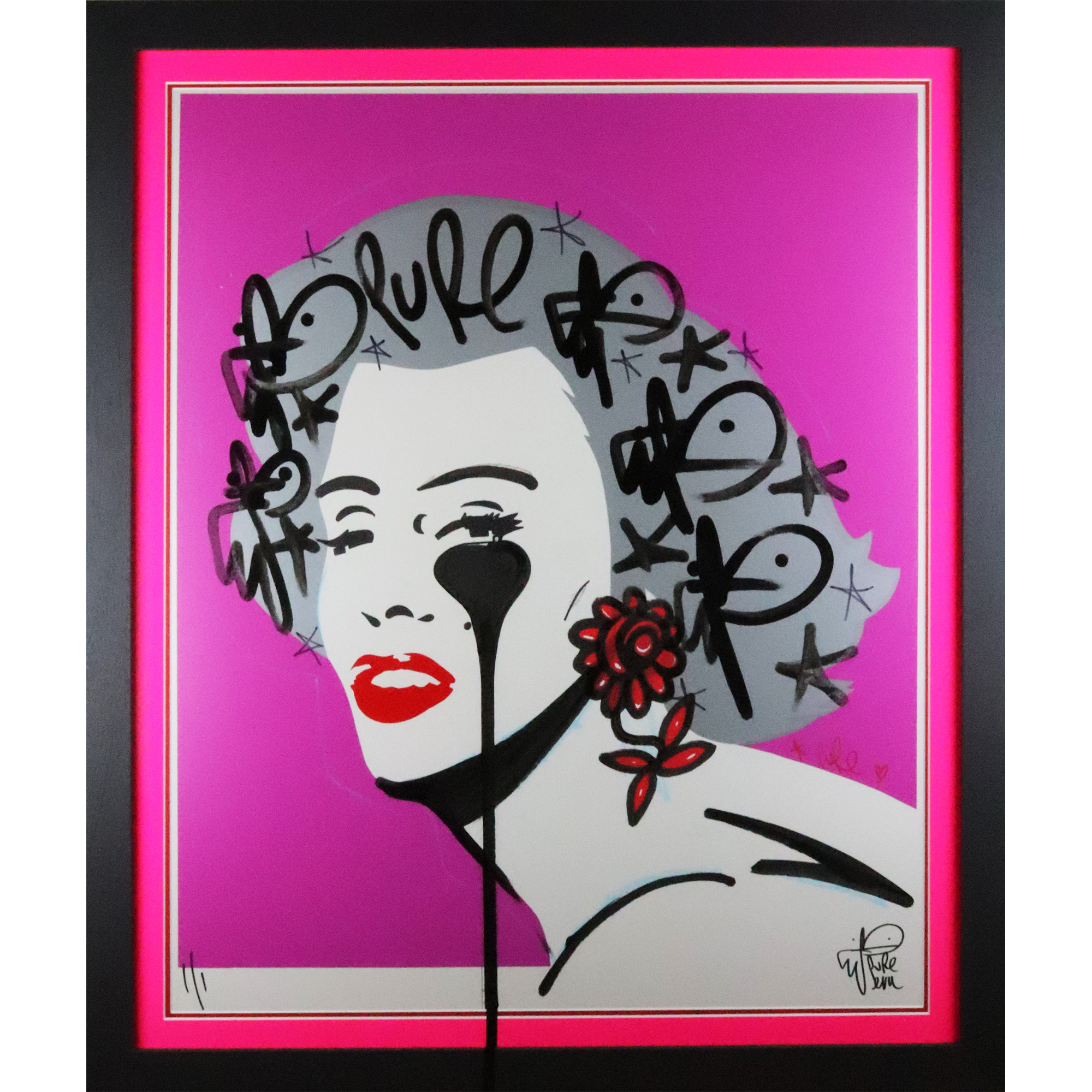 Marilyn Pink Flower Earing Hand Finished by Pure Evil
