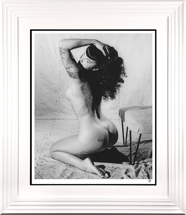 Bettie Page Tattoo II Black and White - JJ Adams