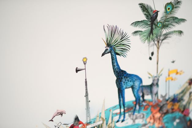 Mountain og Giraffe Ocean Jordin II by Kristjana S Williams