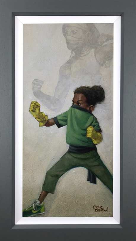 Minimal Kombat Hand Embellished Canvas by Craig Davison