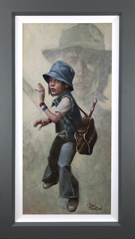 Grasshopper Hand Embellished Canvas by Craig Davison