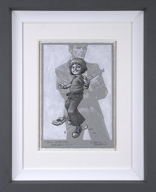 Dan With A Golden Gun Original Sketch Limited Edition by Craig Davison