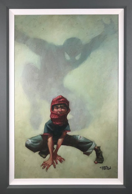 Web Head Hand Embellished Canvas by Craig Davison