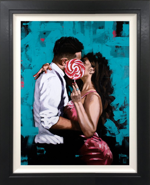 Strawberry Swirl Hand Embellished Canvas by Richard Blunt