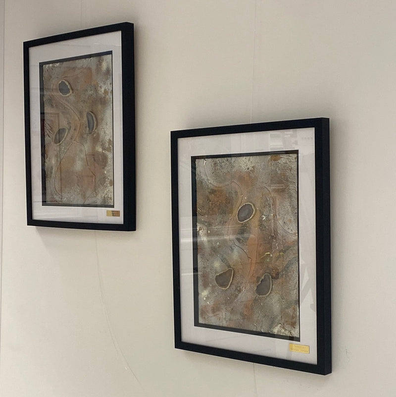 Agate Crystals Original Champagne Colour Display Duo
