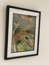 Agate Crystals Green Original Art Display Duo