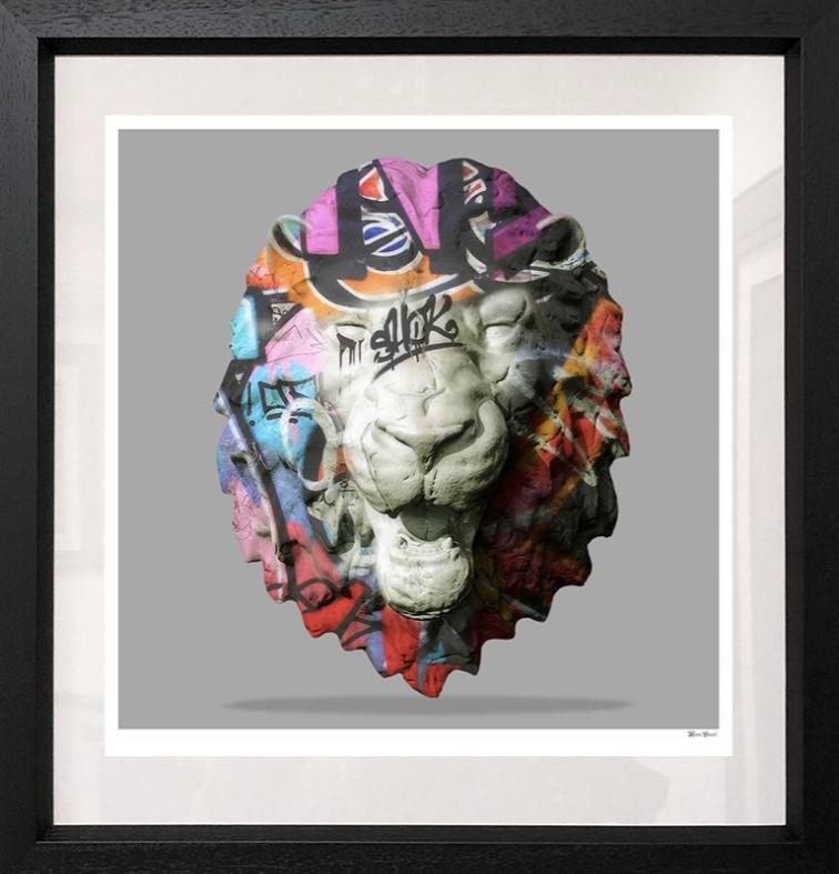 Lion Head Graffiti Limited Edition by Monica Vincent