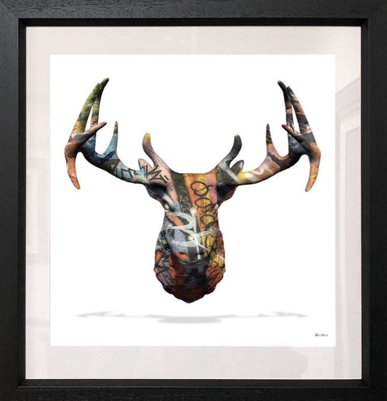Stags Head Graffiti Limited Edition by Monica Vincent